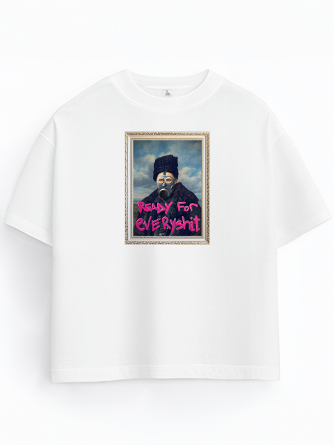 Оверсайз Футболка "Ready For Everyshit" Біла 